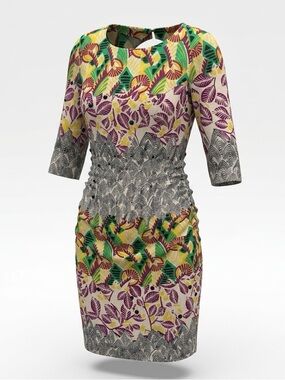 Anthropologie Tracy Reese t-back. Maximalist Mixed print dress spliced nouveau